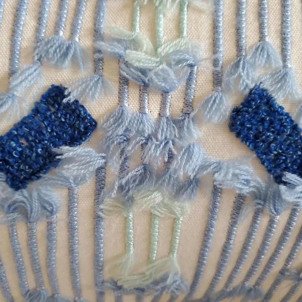 Pier 1 Blue Shaded Threads Pillow